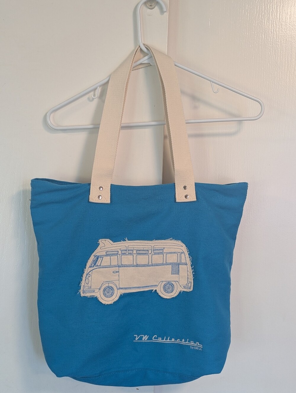 VW Collection Volkswagen T1 Bus Turquoise Cotton shopper Tote Bag